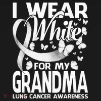 I Wear White For My Grandma Lung Cancer Awareness Butterfly Long Sleeve Shirt thumb 2