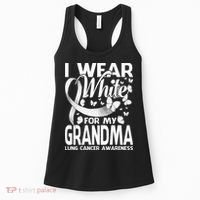 I Wear White For My Grandma Lung Cancer Awareness Butterfly Women's Tank Top thumb 0