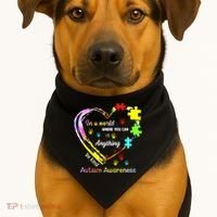 In World Where You Can Be Anything Be Kind Autism Awareness Great Gift USA-Made Doggie Bandana thumb 1