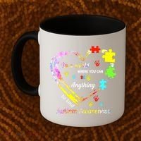 In World Where You Can Be Anything Be Kind Autism Awareness Great Gift Coffee Mug thumb 2