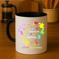 In World Where You Can Be Anything Be Kind Autism Awareness Great Gift Coffee Mug thumb 4