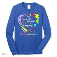 In World Where You Can Be Anything Be Kind Autism Awareness Great Gift Long Sleeve Shirt thumb 0