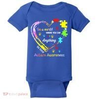 In World Where You Can Be Anything Be Kind Autism Awareness Great Gift Baby Bodysuit thumb 0