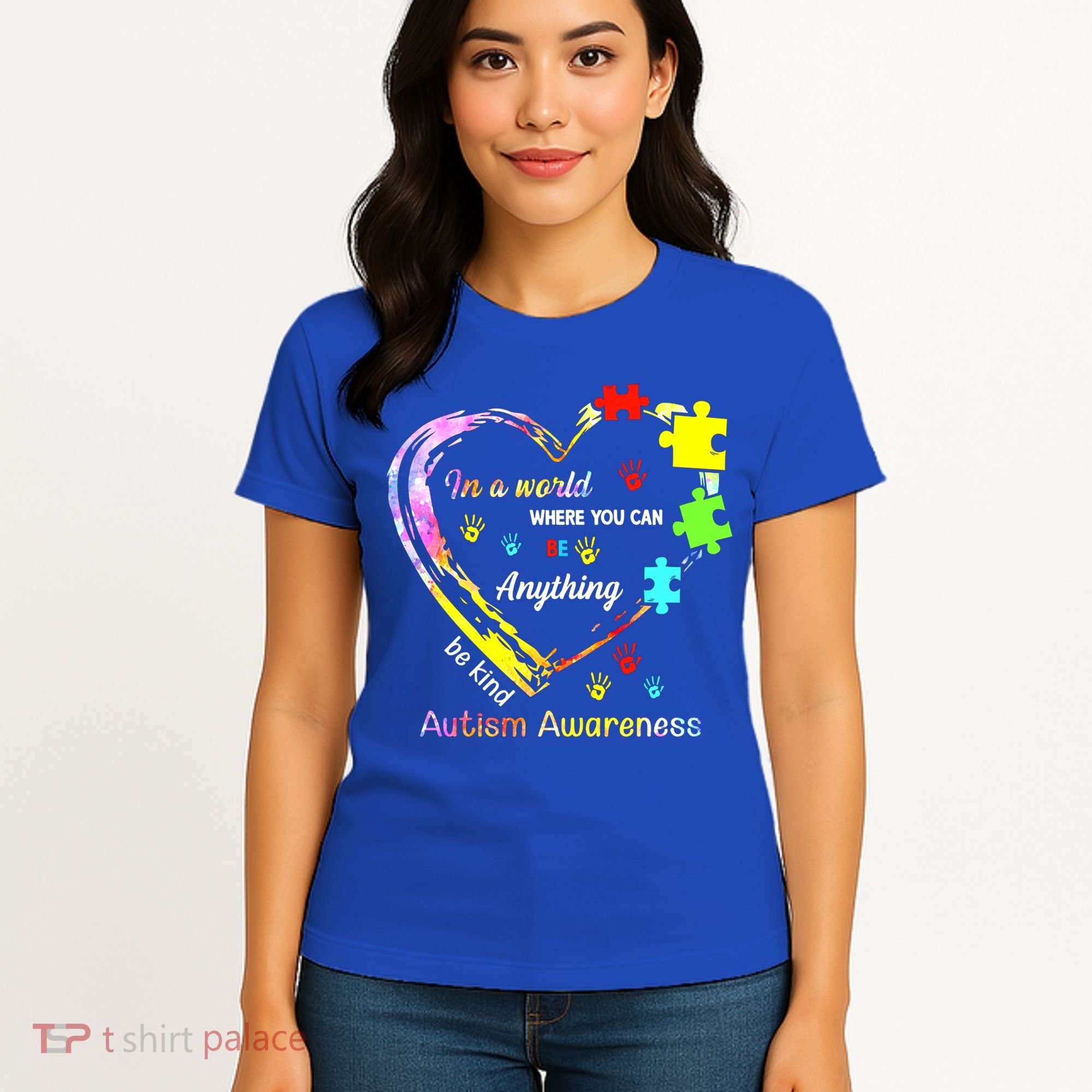 In World Where You Can Be Anything Be Kind Autism Awareness Great Gift Women's T-Shirt