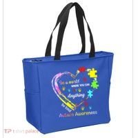 In World Where You Can Be Anything Be Kind Autism Awareness Great Gift Tote Bag thumb 2