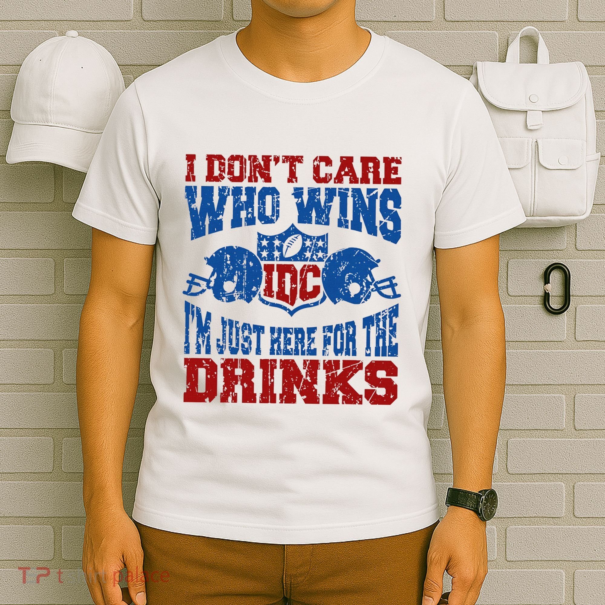 Idc Who Wins Funny Retro Football T-Shirt