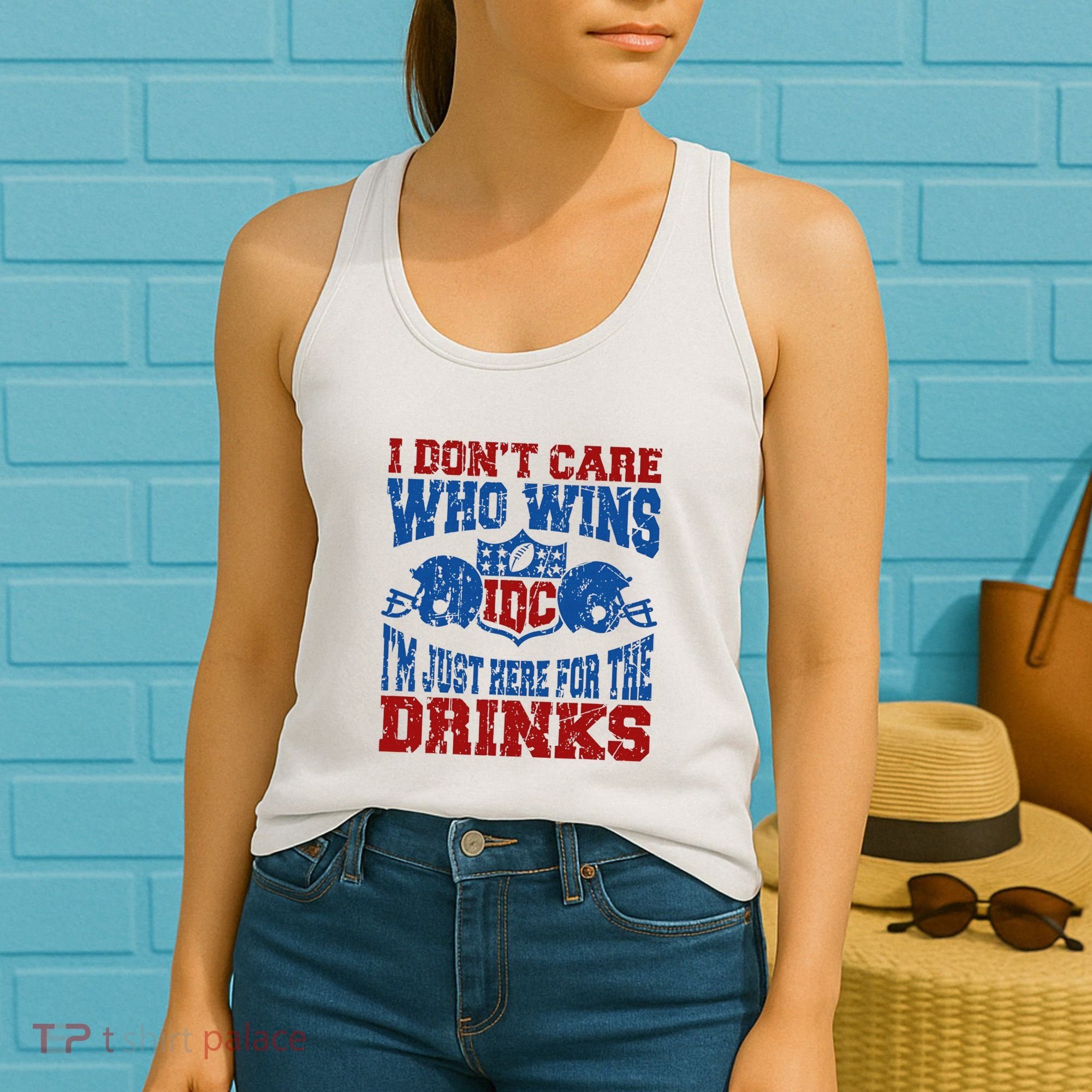 Idc Who Wins Funny Retro Football Women's Tank Top