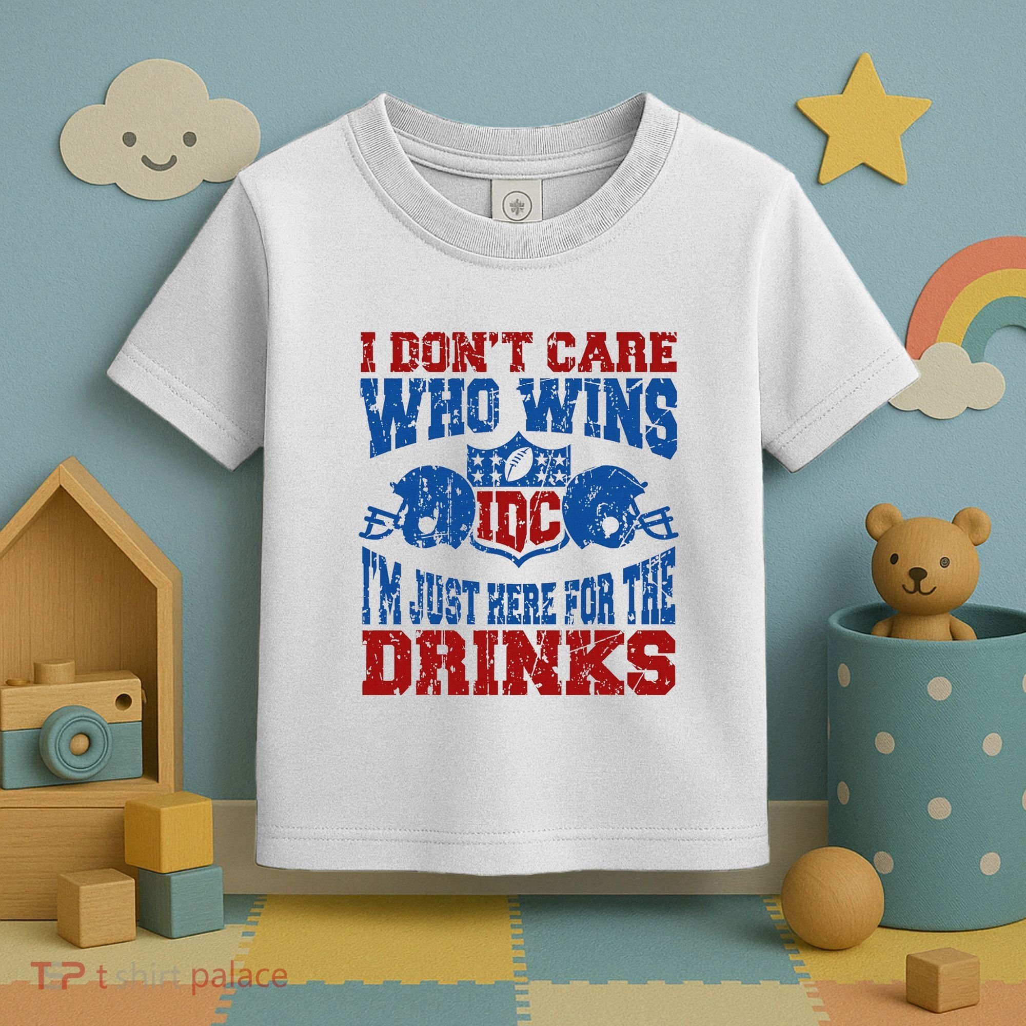 Idc Who Wins Funny Retro Football Toddler T-Shirt