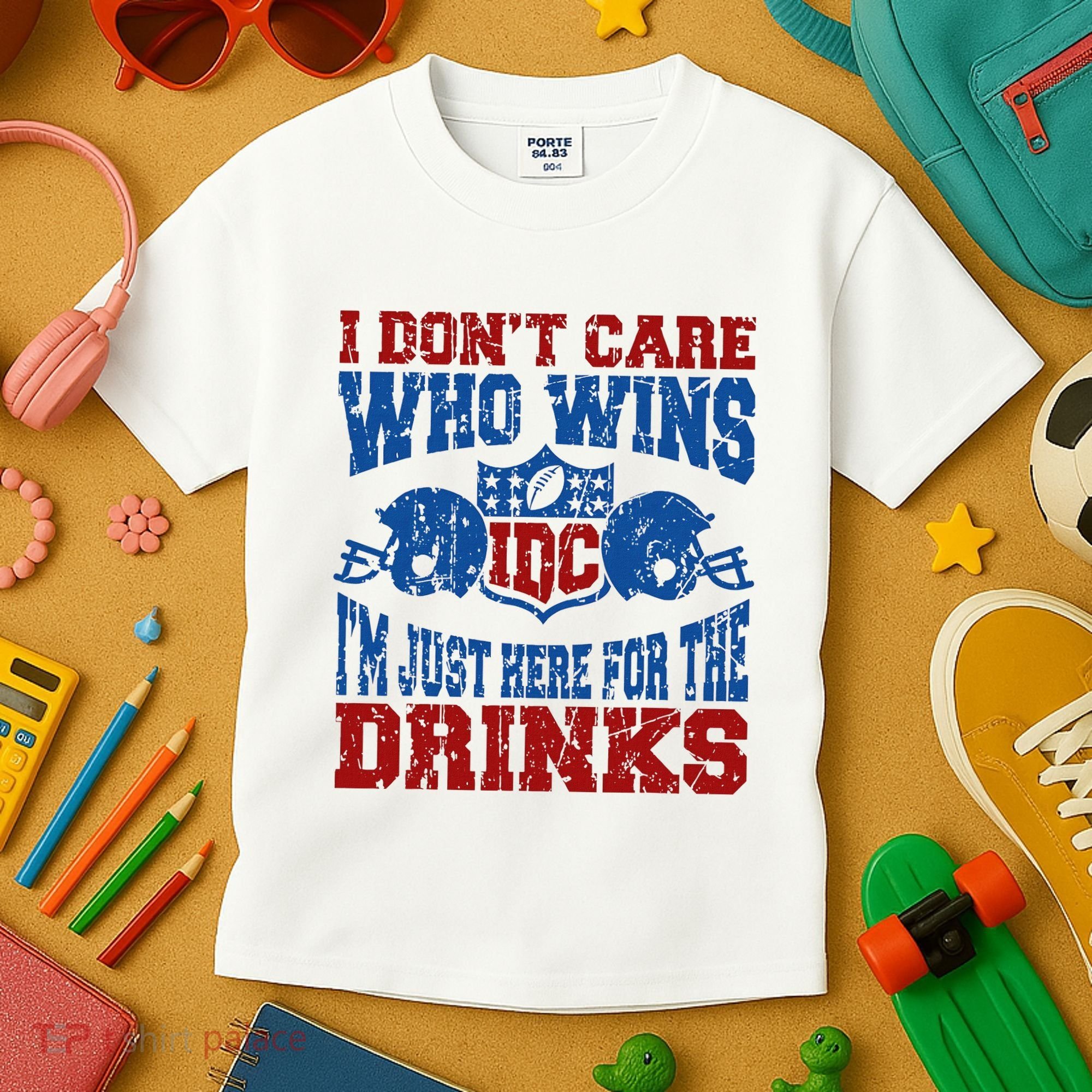 Idc Who Wins Funny Retro Football Kids T-Shirt