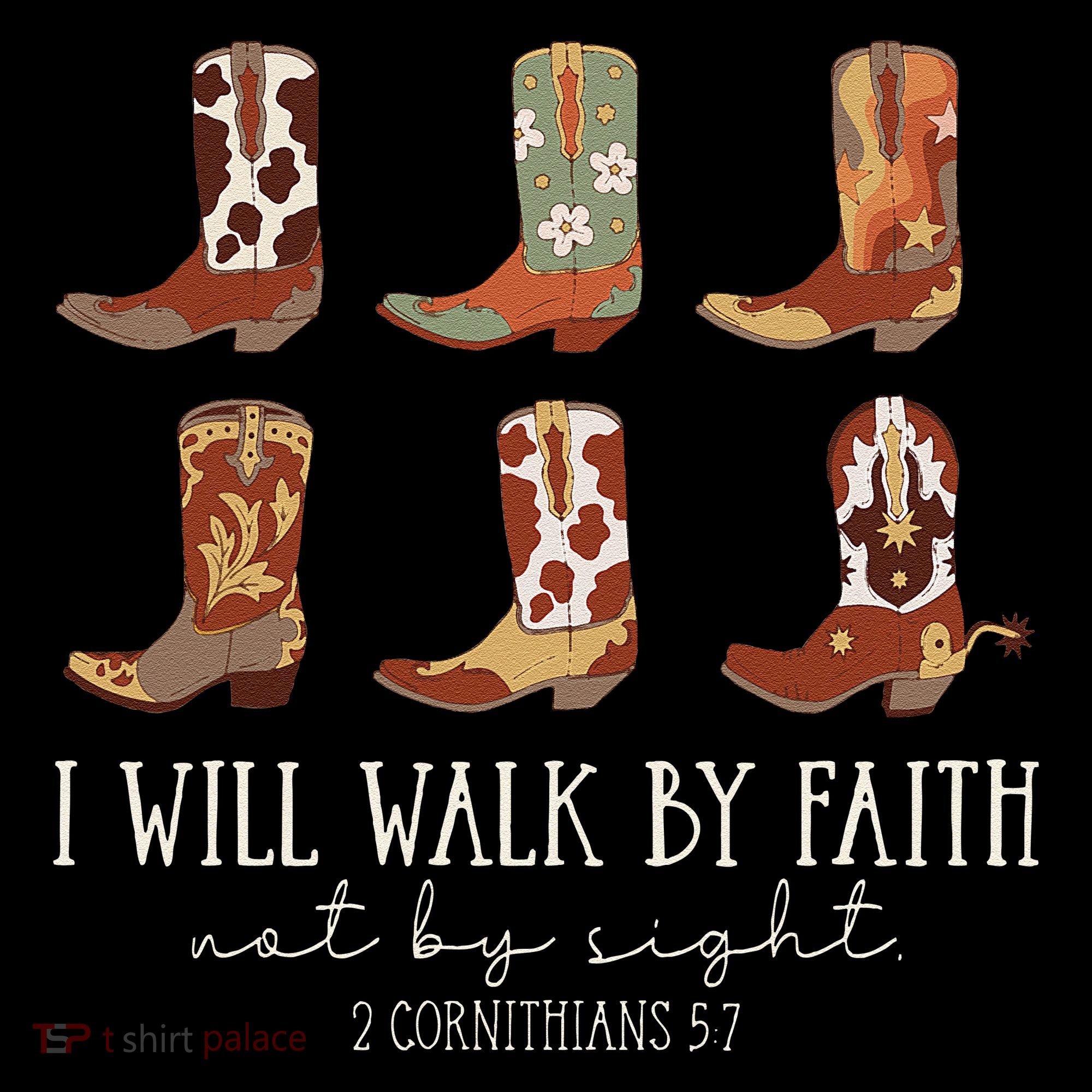 I Will Walk By Faith Not By Sight Cowboy Boots Jesus Christ Gift Coffee Mug