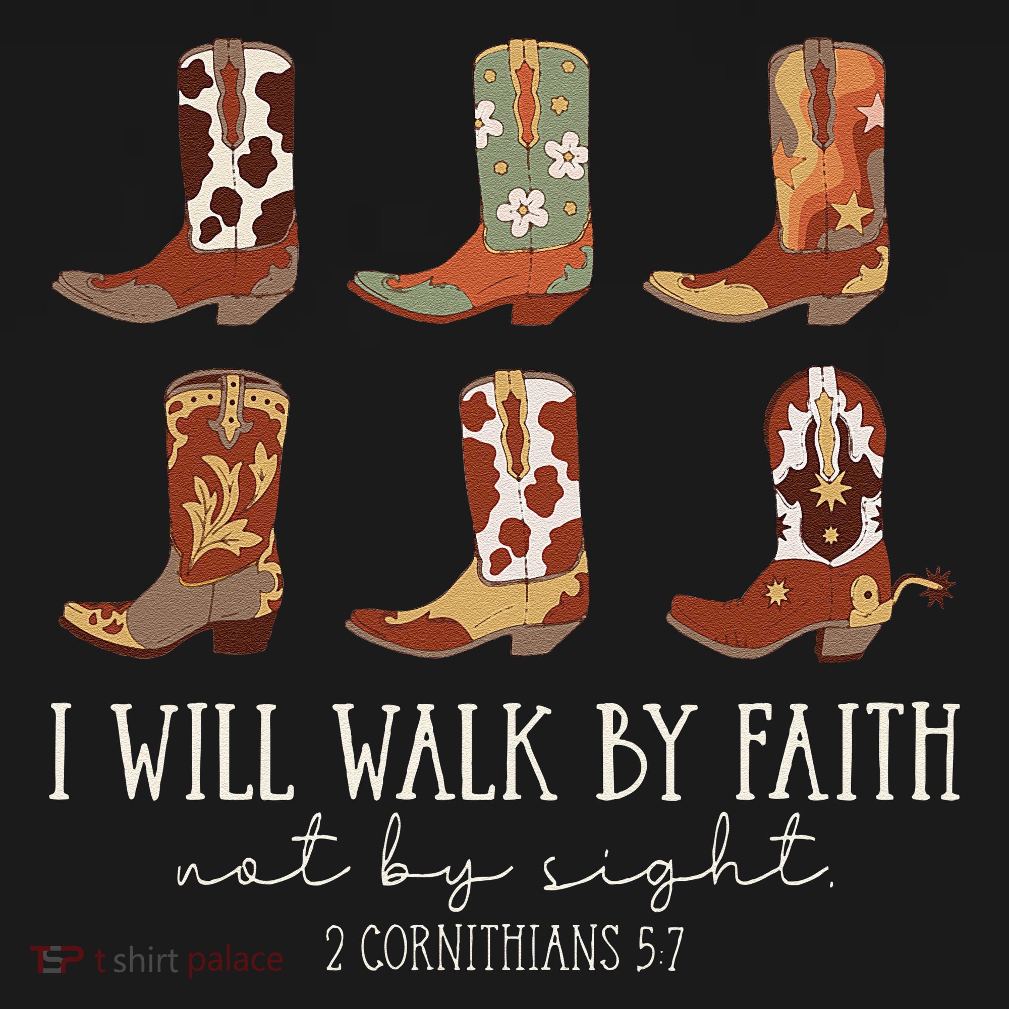 I Will Walk By Faith Not By Sight Cowboy Boots Jesus Christ Gift Mousepad