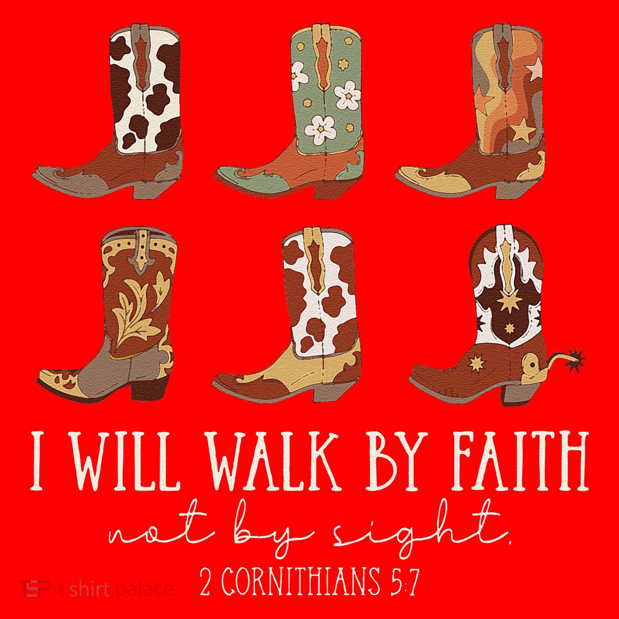 I Will Walk By Faith Not By Sight Cowboy Boots Jesus Christ Gift Santa Hat