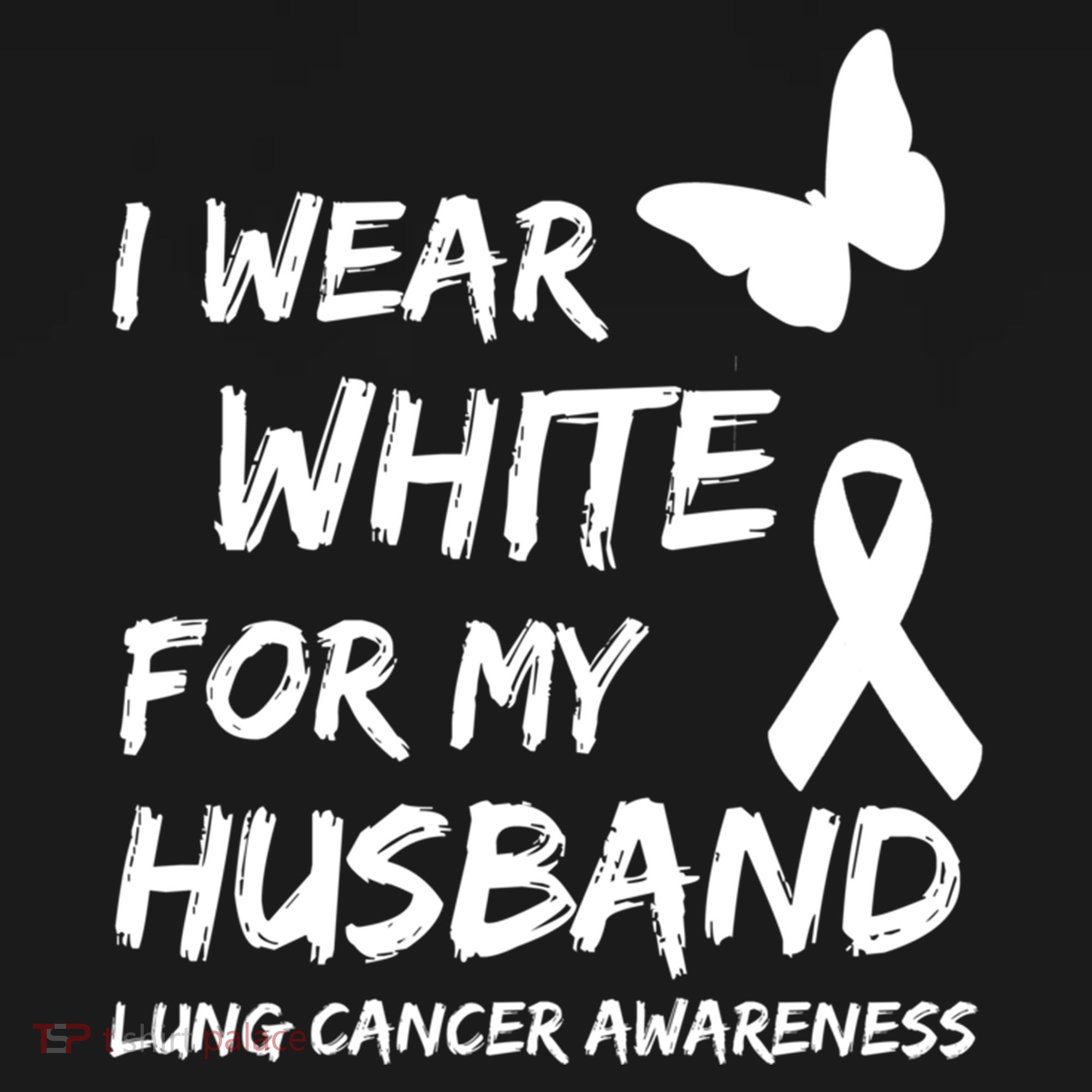 I Wear White For My Husband Lung Cancer Awareness Ribbon Meaningful Gift Doggie Tank