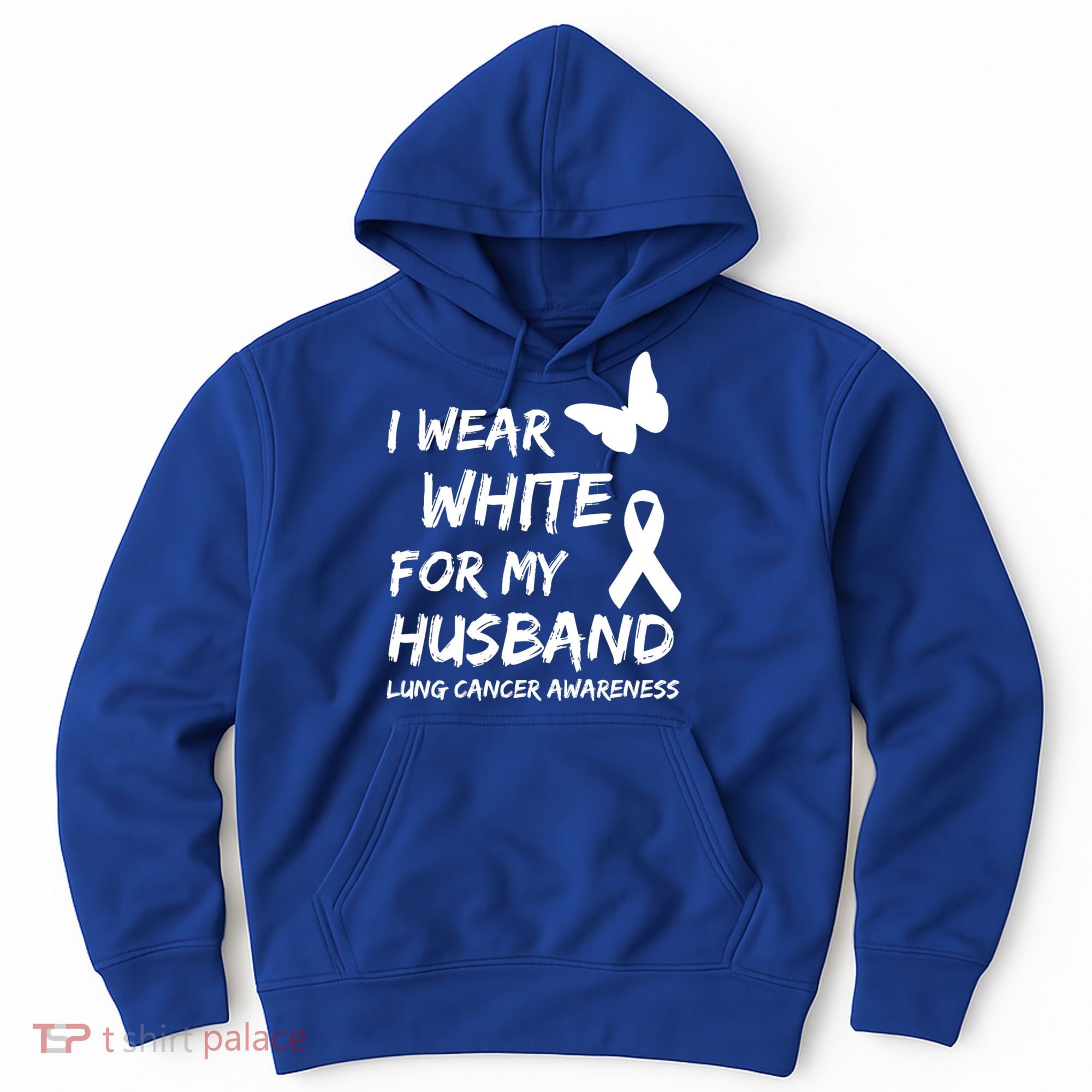 I Wear White For My Husband Lung Cancer Awareness Ribbon Meaningful Gift Hoodie