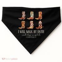 I Will Walk By Faith Not By Sight Cowboy Boots Jesus Christ USA-Made Doggie Bandana thumb 0