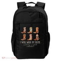 I Will Walk By Faith Not By Sight Cowboy Boots Jesus Christ Backpack thumb 0