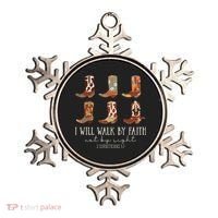I Will Walk By Faith Not By Sight Cowboy Boots Jesus Christ Ornament thumb 0