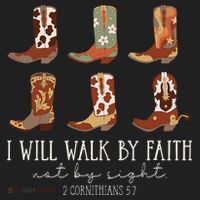 I Will Walk By Faith Not By Sight Cowboy Boots Jesus Christ Hat thumb 2