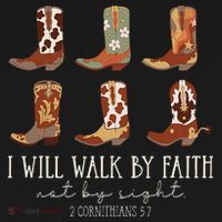 I Will Walk By Faith Not By Sight Cowboy Boots Jesus Christ Visor thumb 3