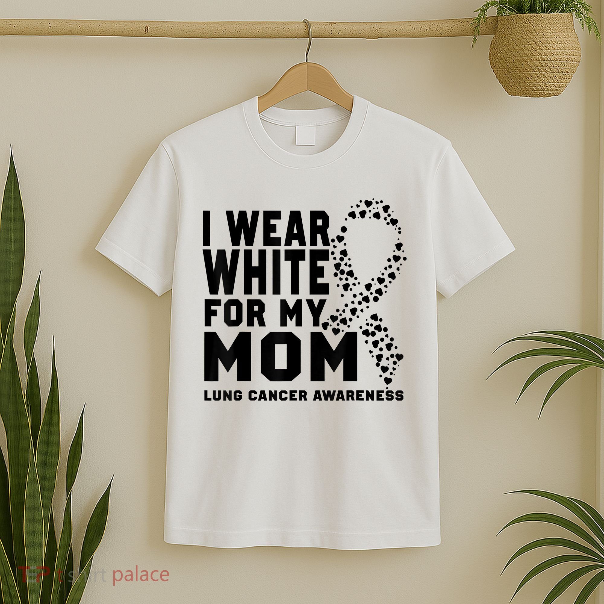 I Wear White For My Mom Lung Cancer Awareness Month T-Shirt