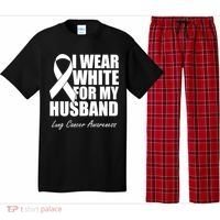 I Wear White For My Husband Lung Cancer Awareness Gift Pajama Set thumb 0