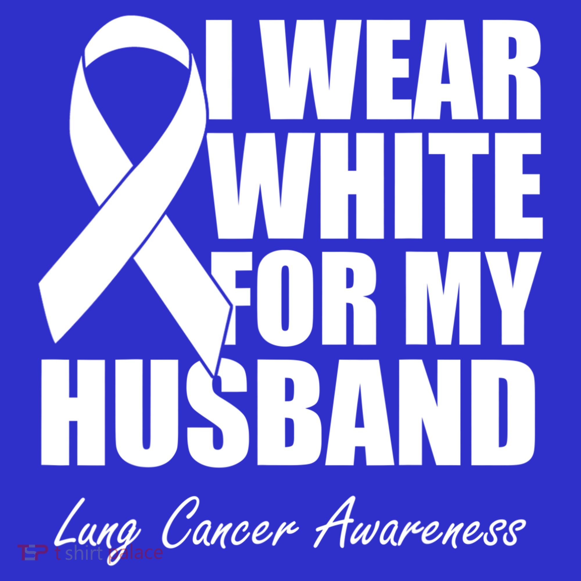 I Wear White For My Husband Lung Cancer Awareness Gift Apron