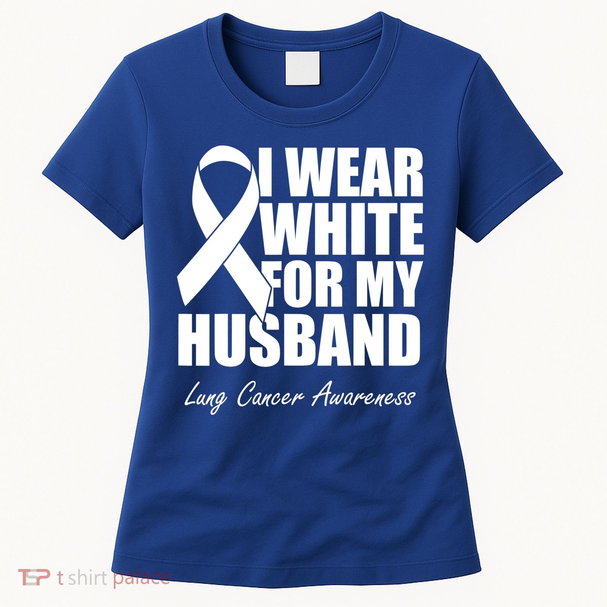 I Wear White For My Husband Lung Cancer Awareness Gift Women's T-Shirt