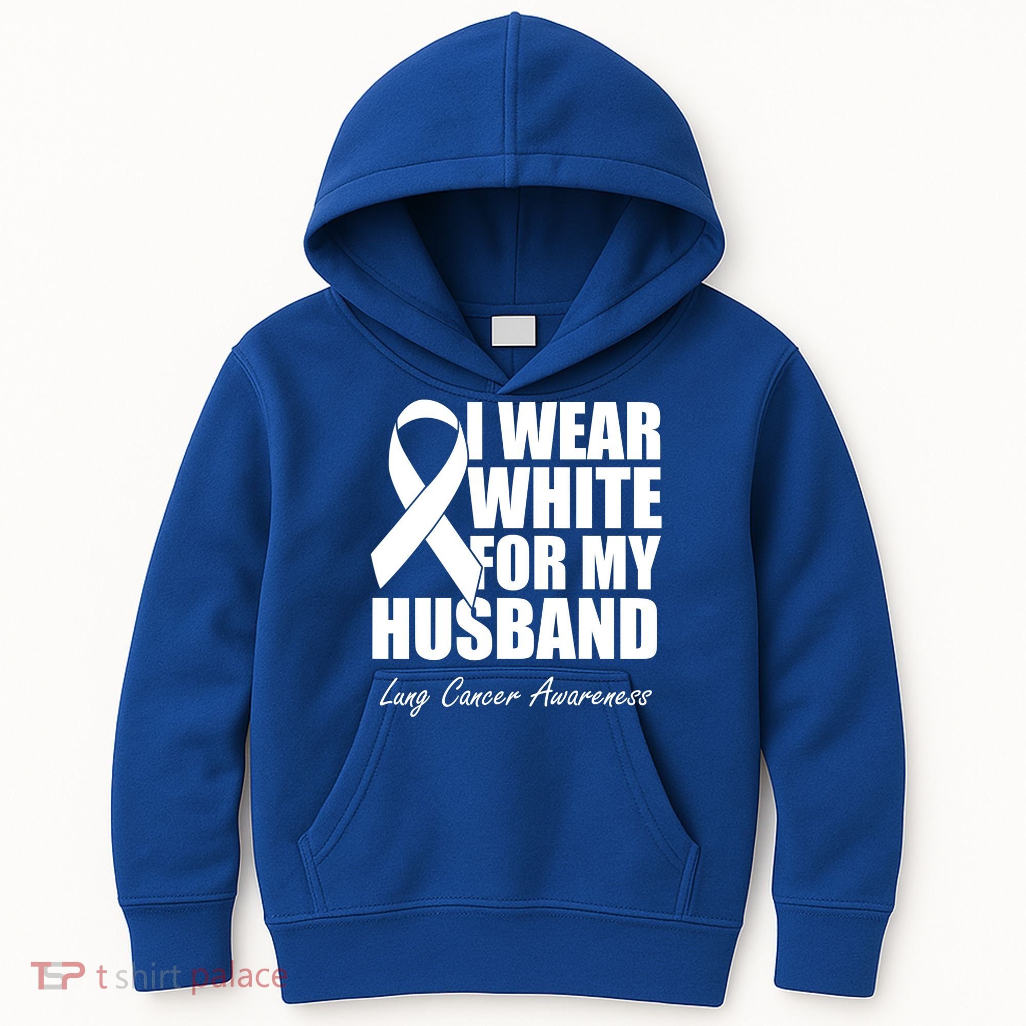 I Wear White For My Husband Lung Cancer Awareness Gift Kids Hoodie