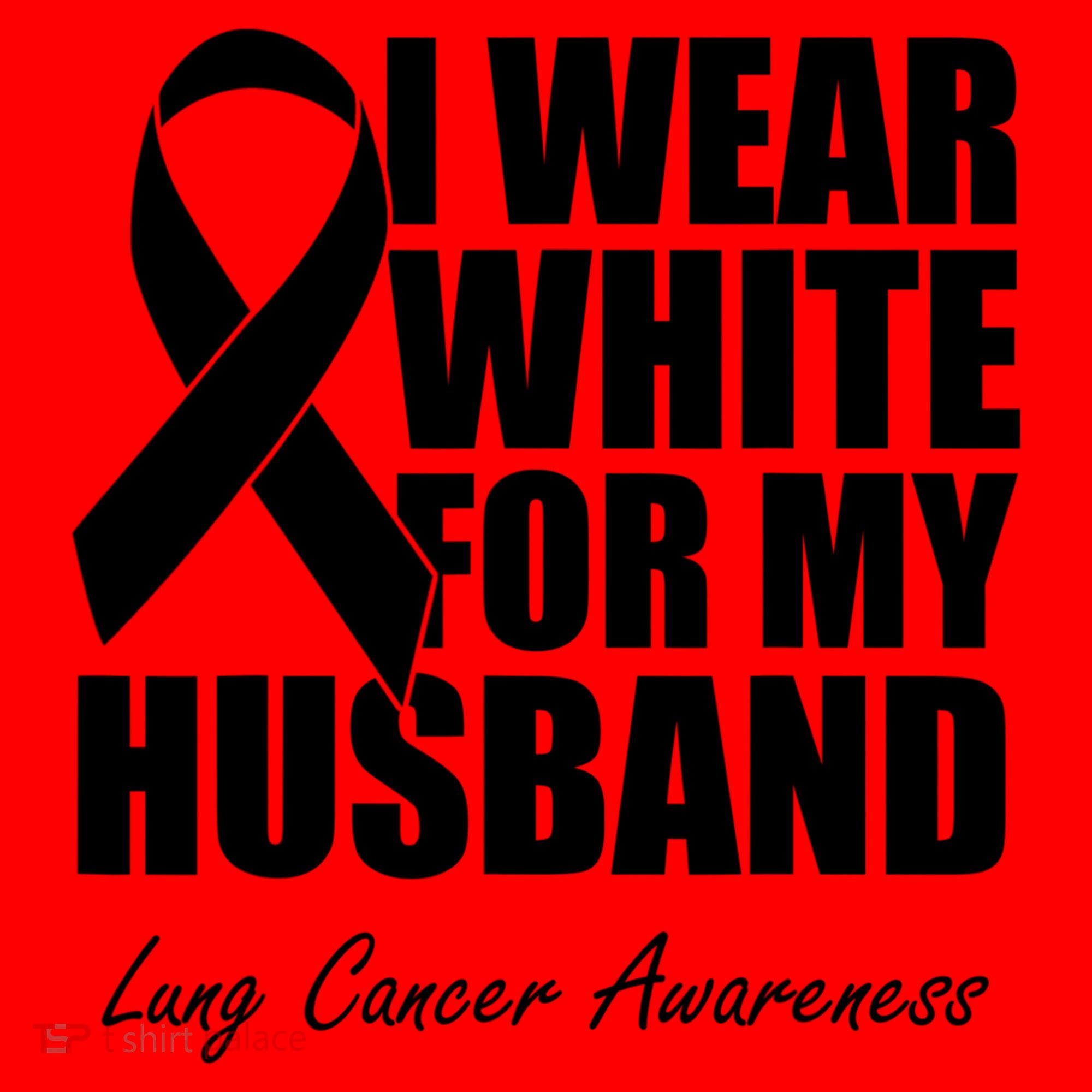 I Wear White For My Husband Lung Cancer Awareness Gift Santa Hat