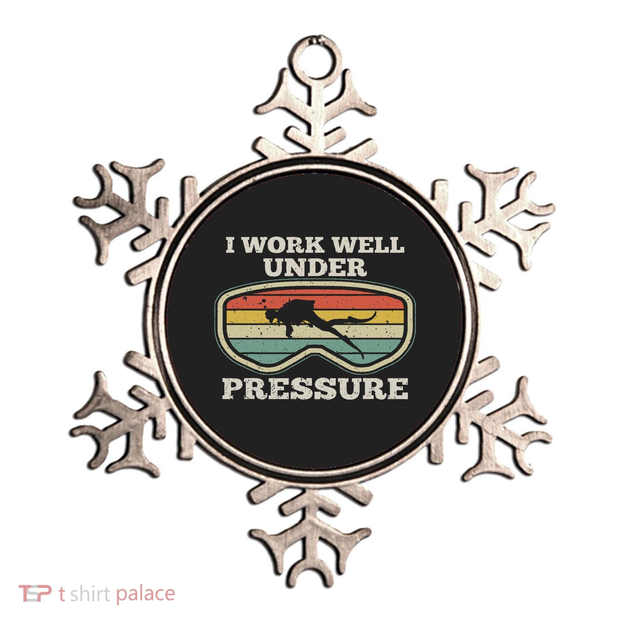I Work Well Pressure Distressed Scuba Diving Diver Ornament