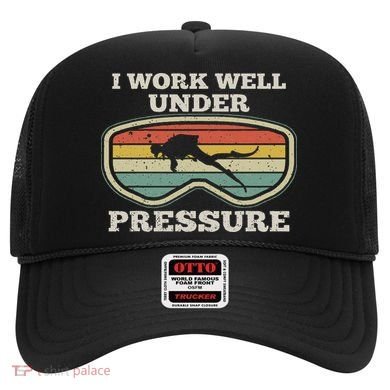 I Work Well Pressure Distressed Scuba Diving Diver Hat