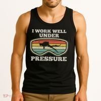 I Work Well Pressure Distressed Scuba Diving Diver Tank Top thumb 3