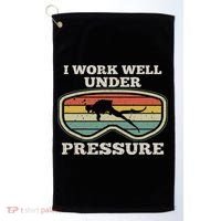 I Work Well Pressure Distressed Scuba Diving Diver Golf Towel thumb 0