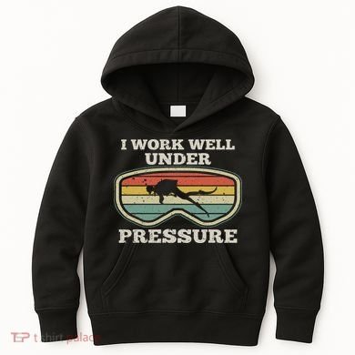 I Work Well Pressure Distressed Scuba Diving Diver Kids Hoodie