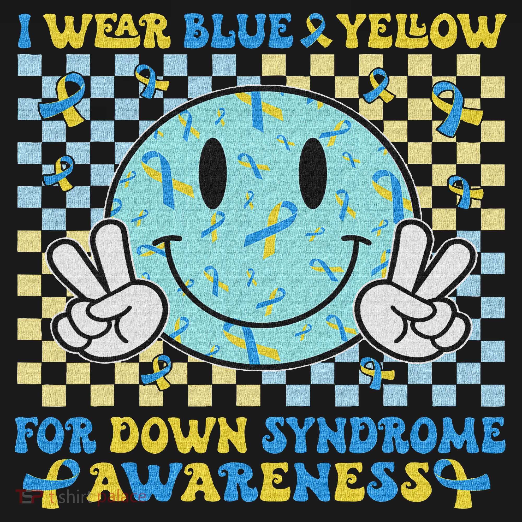 I Wear Yellow And Blue For World Down Syndrome Awareness Doggie Tank