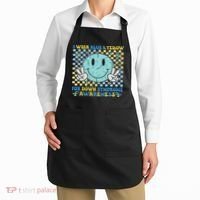 I Wear Yellow And Blue For World Down Syndrome Awareness Apron thumb 2