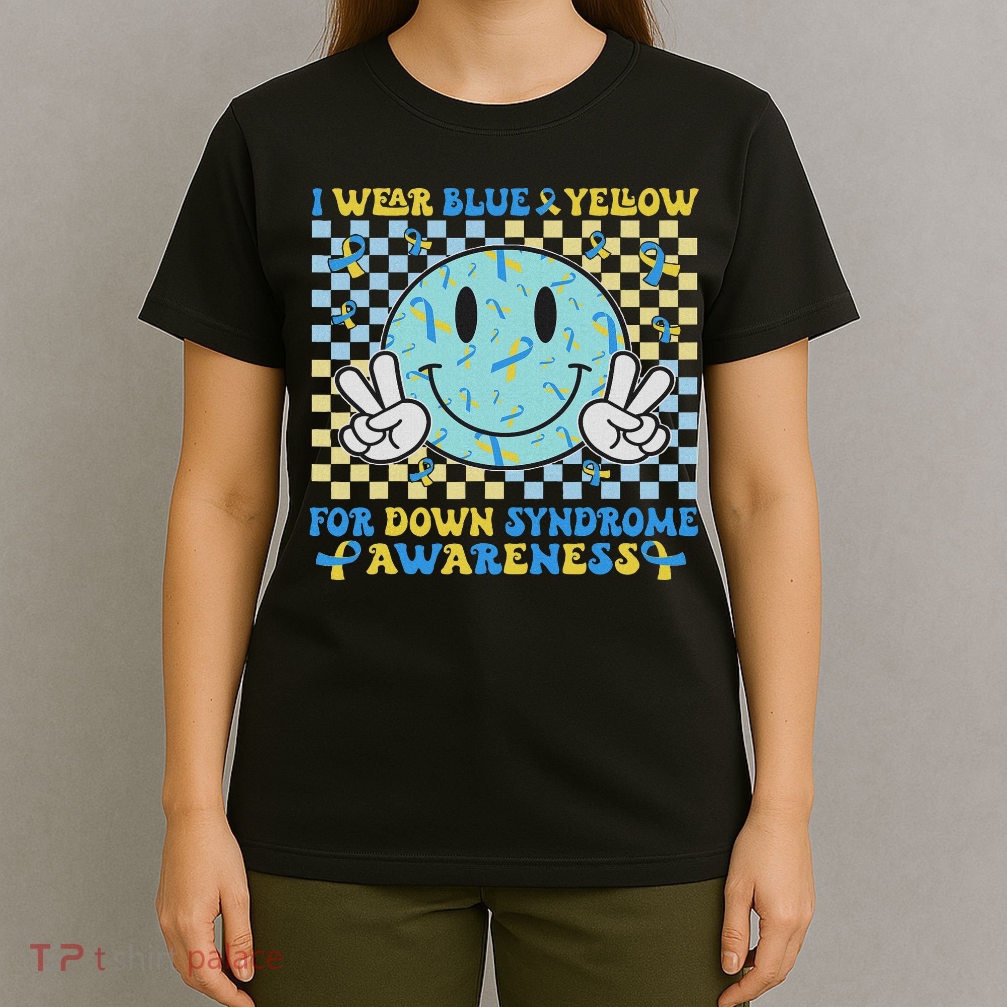 I Wear Yellow And Blue For World Down Syndrome Awareness T-Shirt