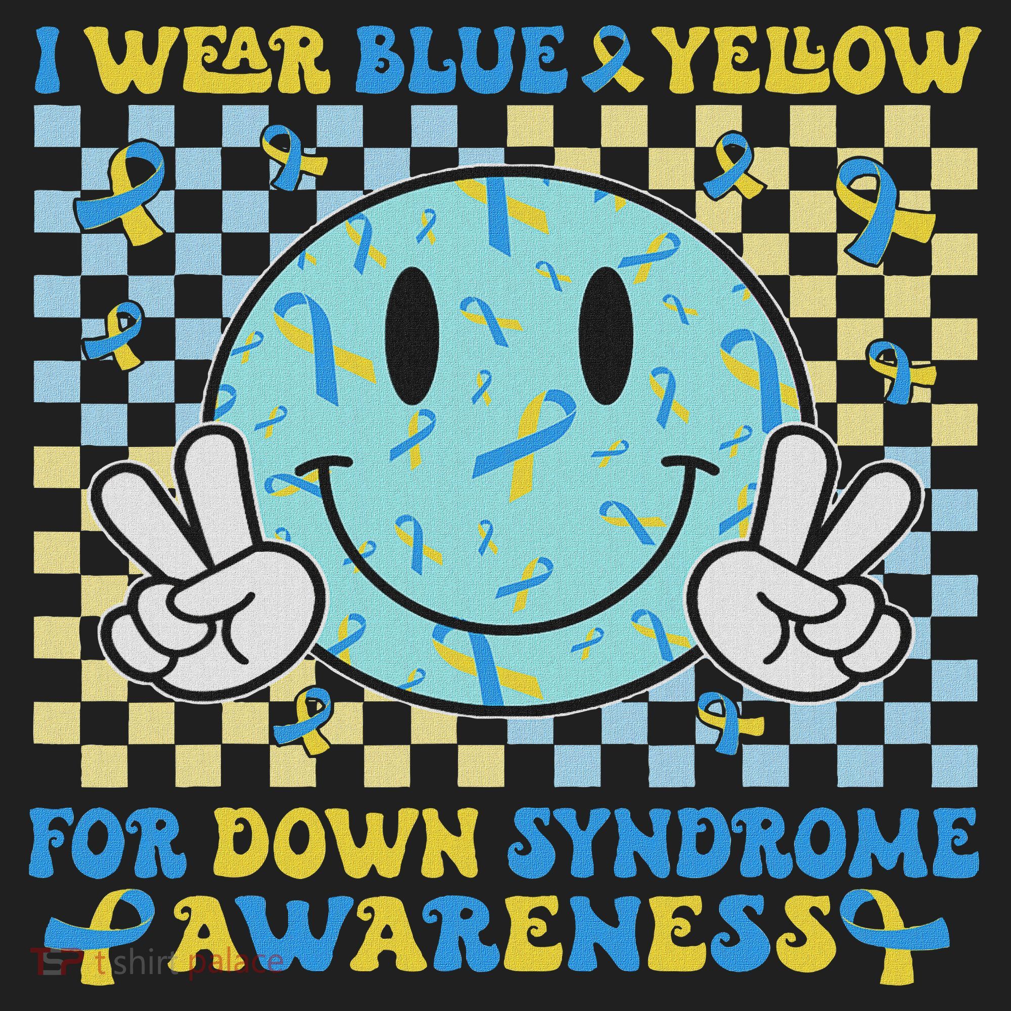 I Wear Yellow And Blue For World Down Syndrome Awareness Beanie