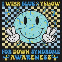 I Wear Yellow And Blue For World Down Syndrome Awareness Mousepad thumb 1