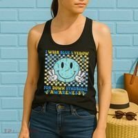 I Wear Yellow And Blue For World Down Syndrome Awareness Women's Tank Top thumb 2