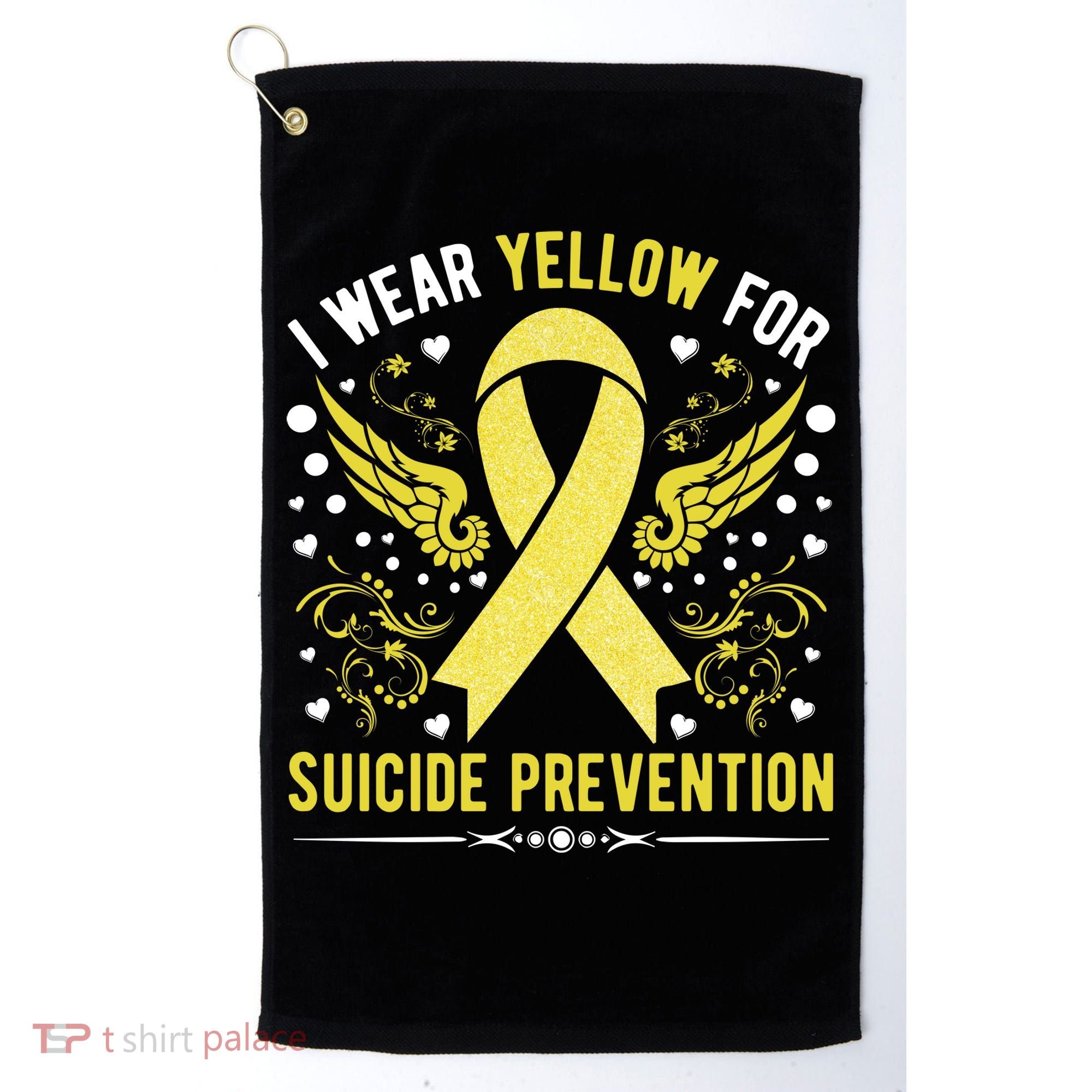 I Wear Yellow For Suicide Prevention Awareness Golf Towel