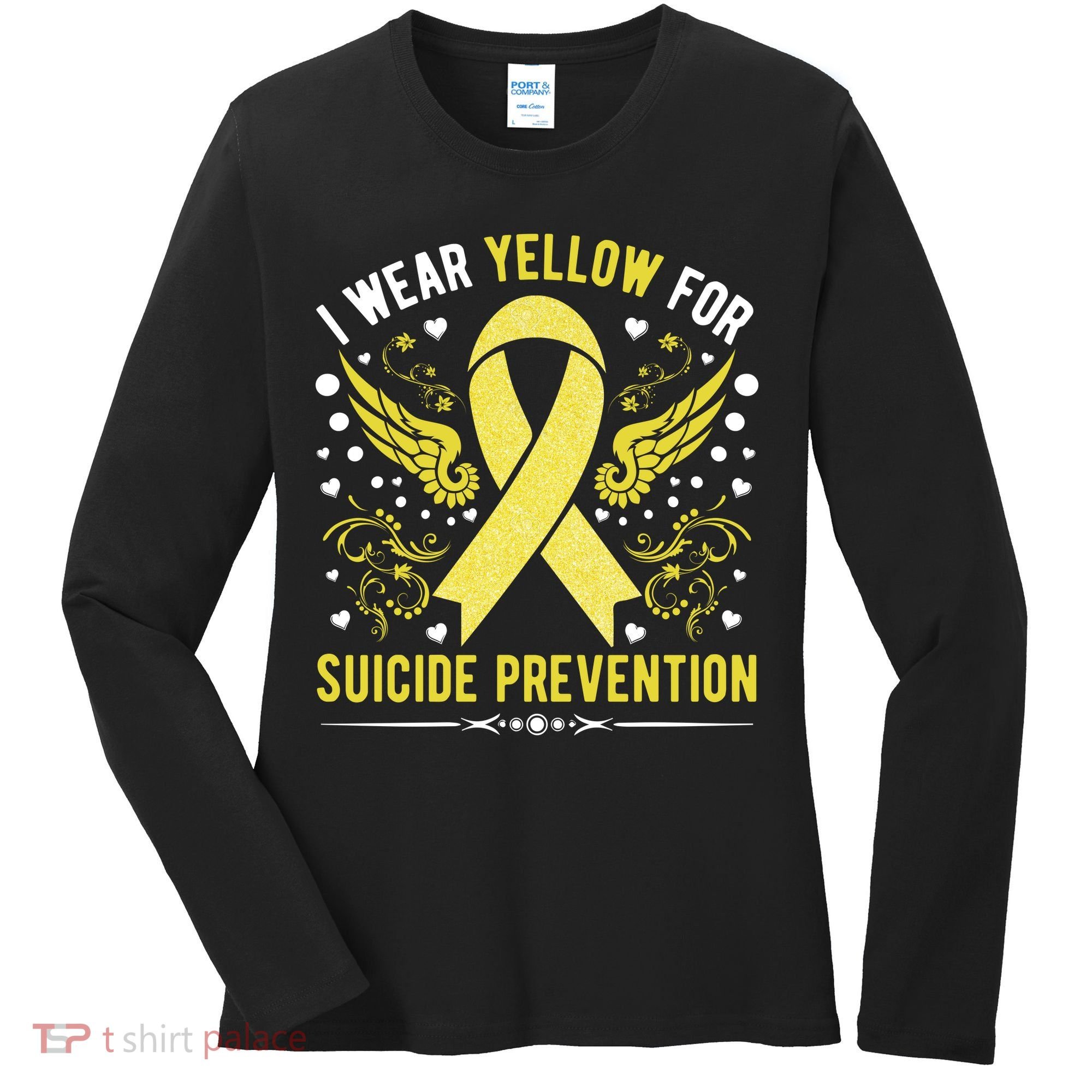 I Wear Yellow For Suicide Prevention Awareness Women's Long Sleeve Shirt