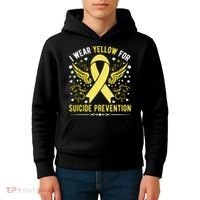 I Wear Yellow For Suicide Prevention Awareness Kids Hoodie thumb 4