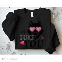 I Wolf You Cool Gift Happy Valentines Day Gift Sweatshirt thumb 2