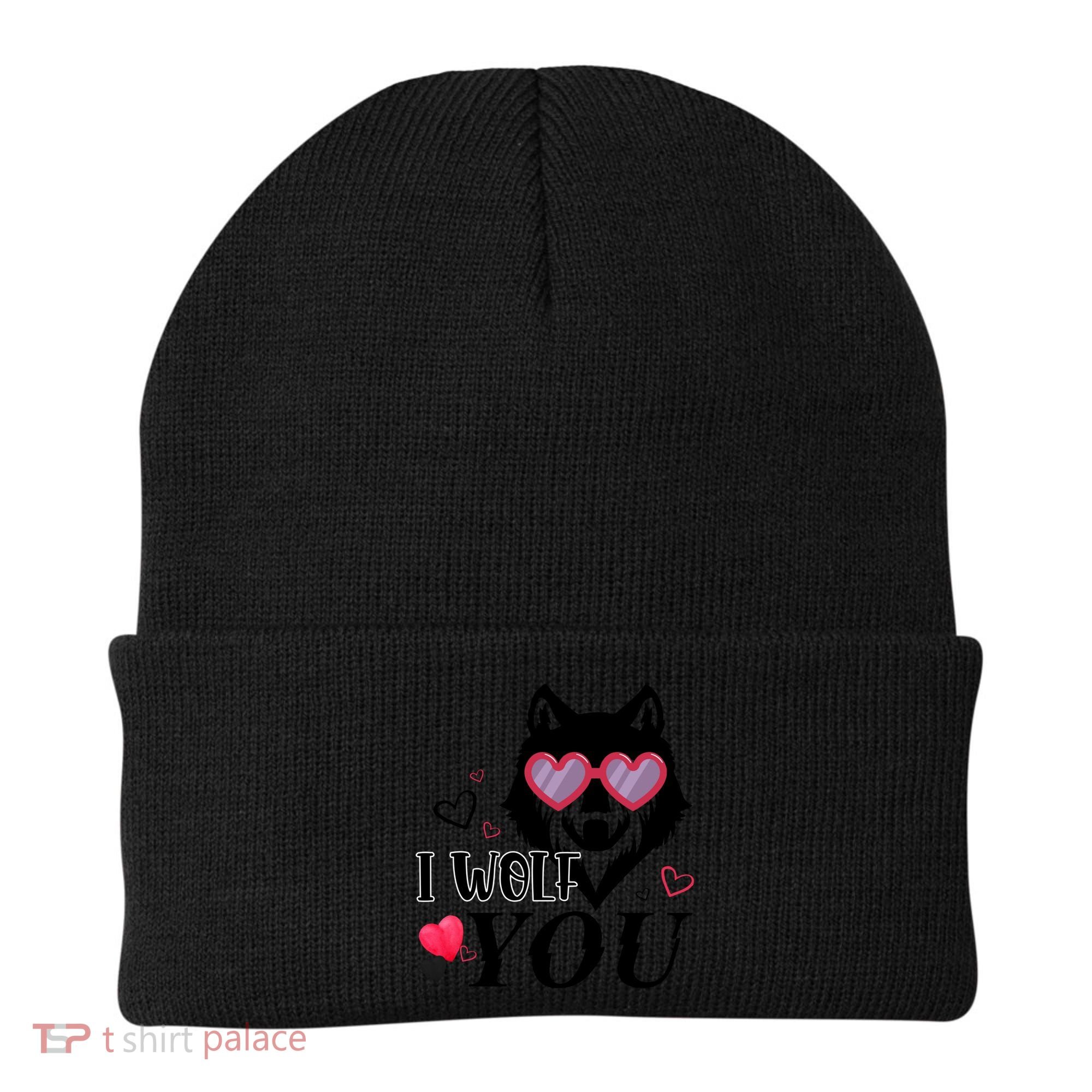 I Wolf You Cool Gift Happy Valentines Day Gift Beanie