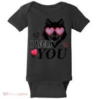I Wolf You Cool Gift Happy Valentines Day Gift Baby Bodysuit thumb 0