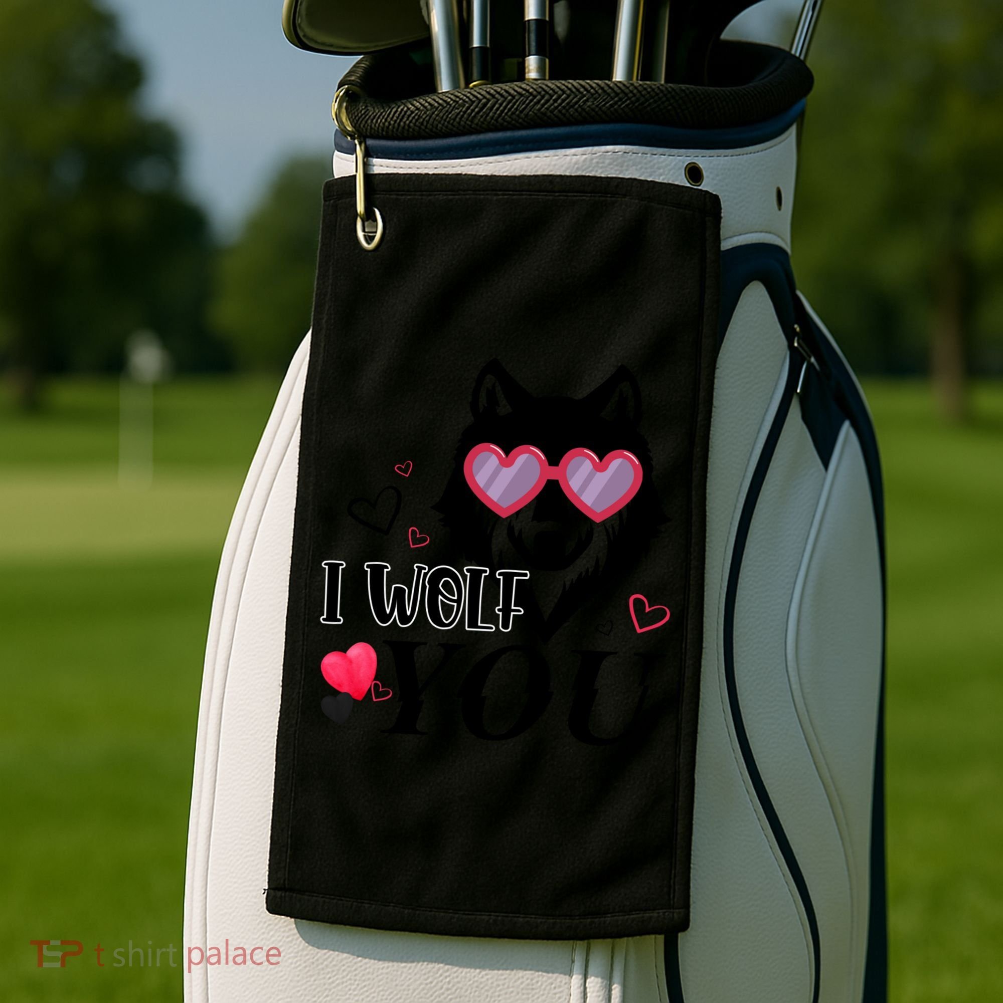 I Wolf You Cool Gift Happy Valentines Day Gift Golf Towel