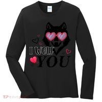 I Wolf You Cool Gift Happy Valentines Day Gift Women's Long Sleeve Shirt thumb 0