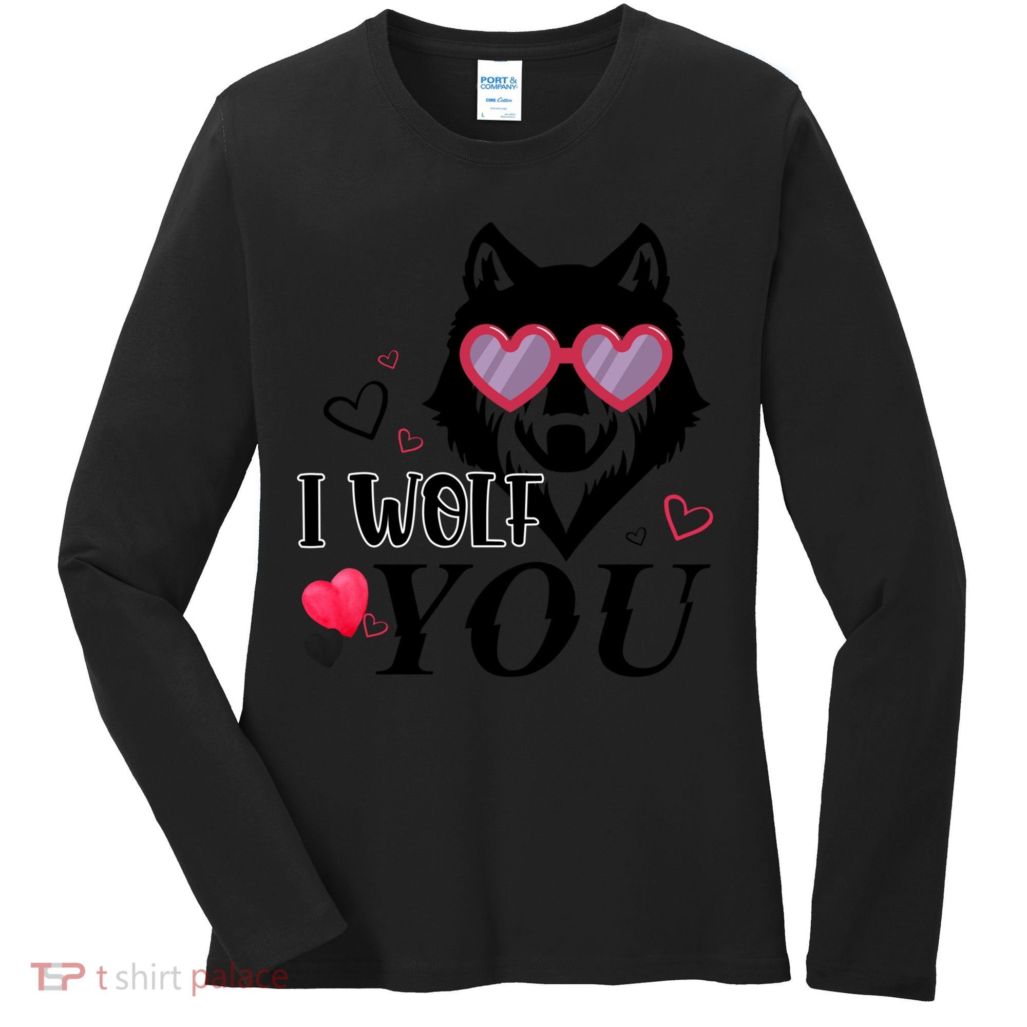 I Wolf You Cool Gift Happy Valentines Day Gift Women's Long Sleeve Shirt