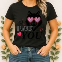 I Wolf You Cool Gift Happy Valentines Day Gift Women's T-Shirt thumb 2